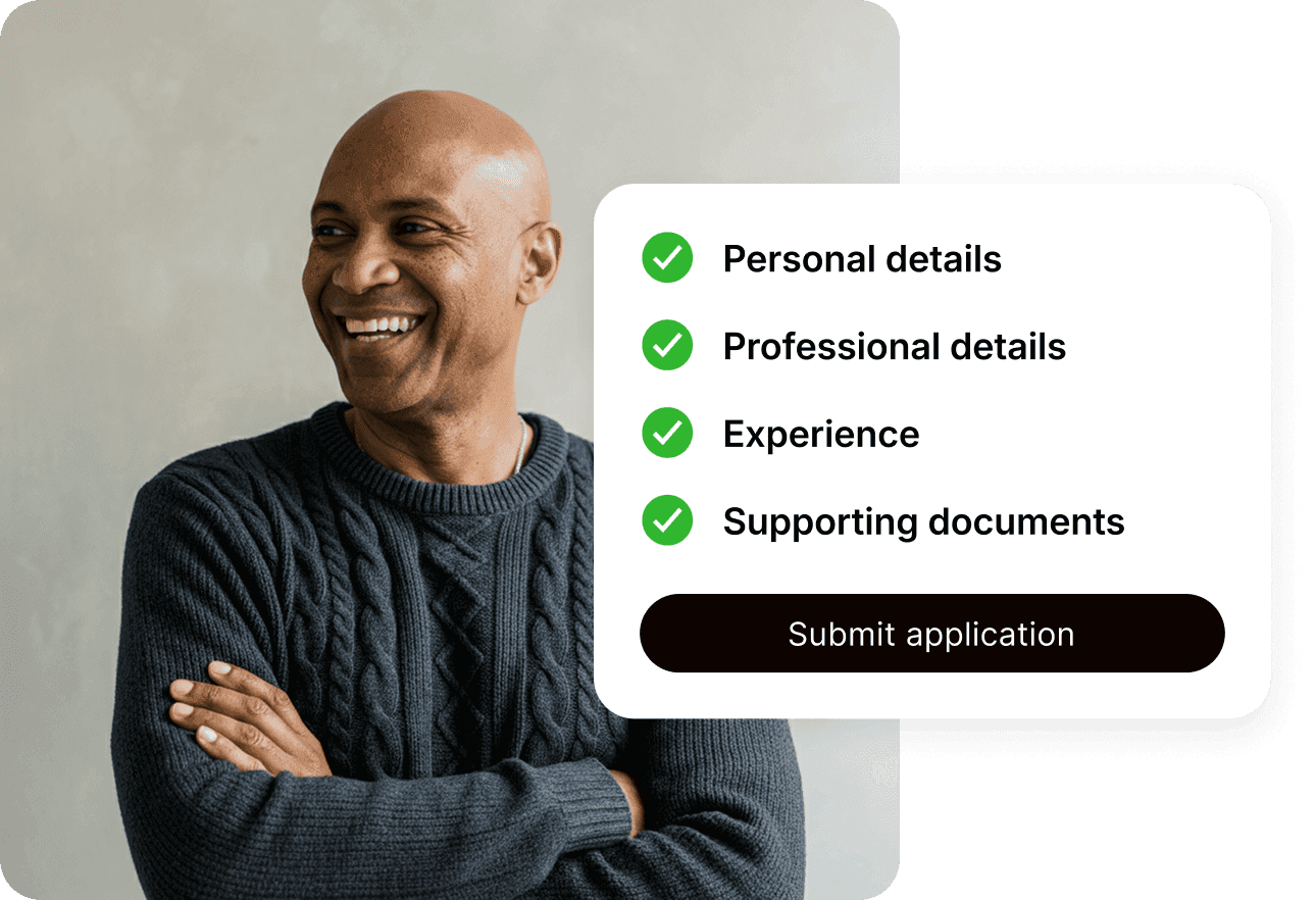 A Practitioner beside a completed professional onboarding checklist